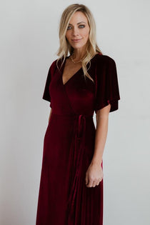 Meghan Velvet Wrap Maxi Dress ...